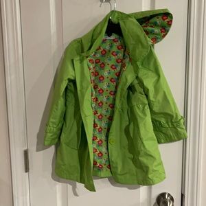 Girls light green rain jacket. Size 4T